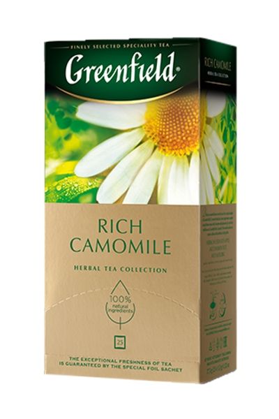 картинка Чай Greenfield травяной RichCamomile яблоко, корица саше 25х1,5 г