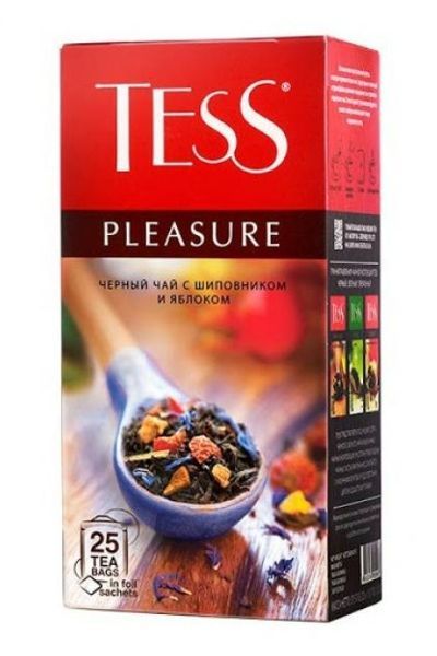 картинка Чай Tess черный Pleasure саше 25 х 1.5 г