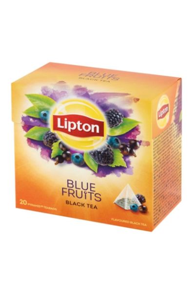 картинка Чай Lipton черный Blue Fruit ежевика, черника, черная смородина пирамидки 20х1,8 г