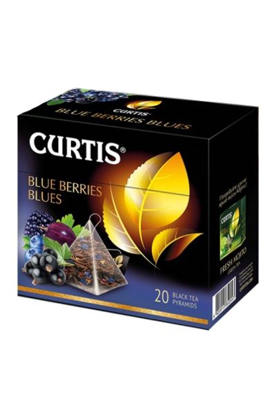 картинка Чай Curtis Blue Berries Blues смородина, крыжовник, слива, ежевика, черника пирамидки 20х1,8 г