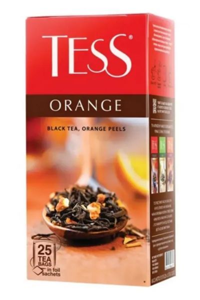 картинка Чай Tess черный Orange с ароматом апельсина саше 25х1,5 г