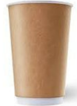 картинка Стакан бумажный 400 мл двухслойный Крафт 25 шт.