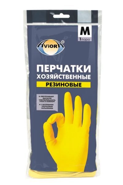 картинка Перчатки резиновые, размер М, AVIORA, Китай