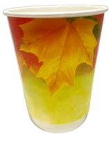 картинка Стакан бумажный 350 мл двухслойный 15шт., "Осень"