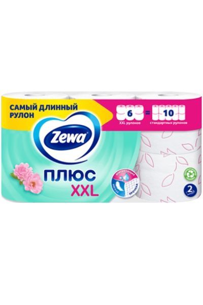 картинка Бумага туалетная ZewaПлюс цветы 2-х слойная 6 шт.