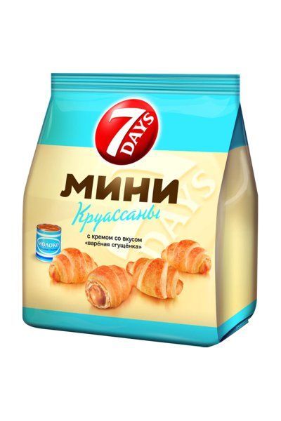 картинка Мини круассаны 7DAYS со вкусом вареная сгущенка 200 г, 12 шт