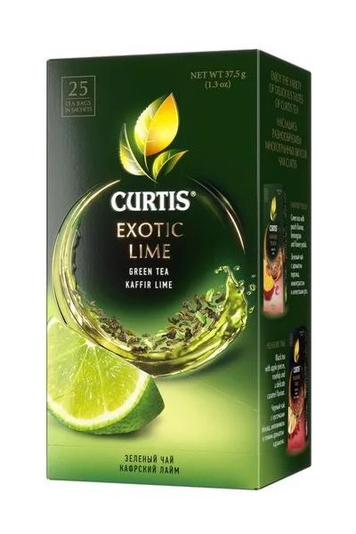 картинка Чай Curtis зеленый Экзотик Лайм пакетики 25х1,5г