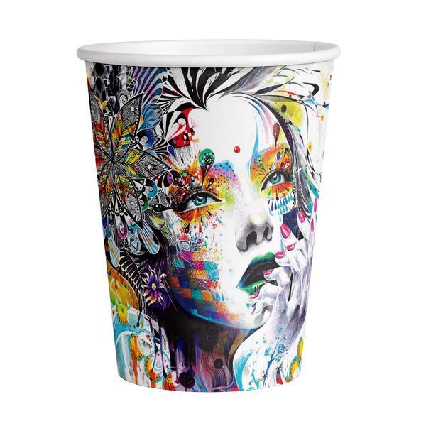картинка Стакан бумажный 350 мл  50 шт. РАЗНОЦВЕТНАЯ ЖИЗНЬ