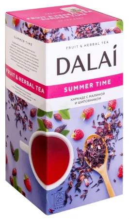 картинка Чайный напиток Dalai Cherry Delight травяной каркаде, земляника, вишня, сафлор 25 пак.