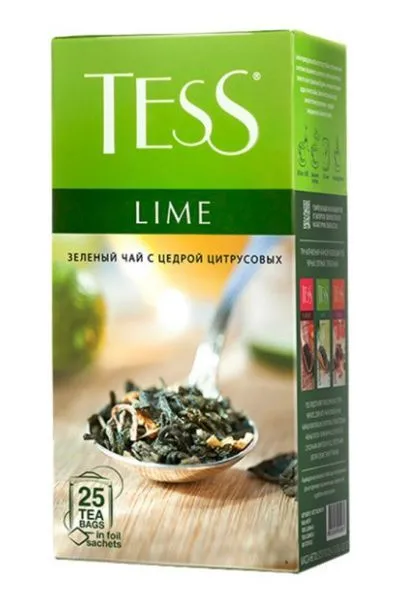 картинка Чай Tess зеленый Lime с ароматом лайма саше 25х1,5 г
