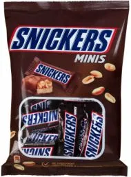 картинка Шоколадный батончик Snickers minis пач. 180 гр.