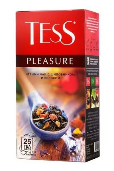 картинка Чай Tess черный Pleasure саше 25 х 1.5 г