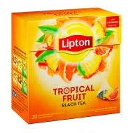 картинка Чай Lipton черный Tropical Fruit тропические фрукты пирамидки 20х1,8 г
