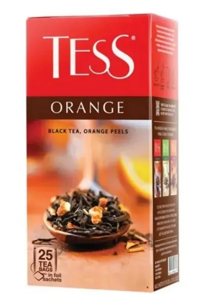 картинка Чай Tess черный Orange с ароматом апельсина саше 25х1,5 г