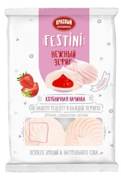 картинка Зефир FESTINI с клубничной начинкой 250 г