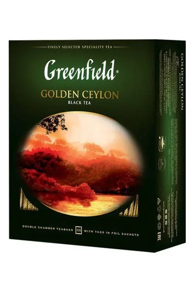 картинка Чай Greenfield черный Golden Ceylon саше 100х2 г