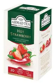 картинка Чай Ahmad травяной Хот Строуберри клубника  и чили саше 20х1,8 г