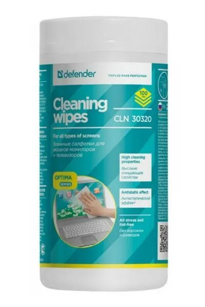 картинка Салфетки чистящие для мониторов DEFENDER CLN30320  в тубе
