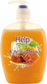 картинка Жидкое мыло "Help" Молоко и мед банка с дозатором 500 гр.