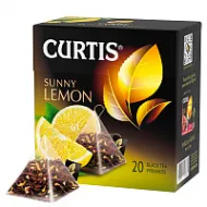 картинка Чай Curtis черный Санни Лемон лимон пирамидки 20х1,8 г