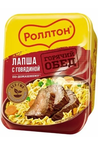 картинка Лапша быстрого приготовления Роллтон с говядиной  по-домашнему,90 г