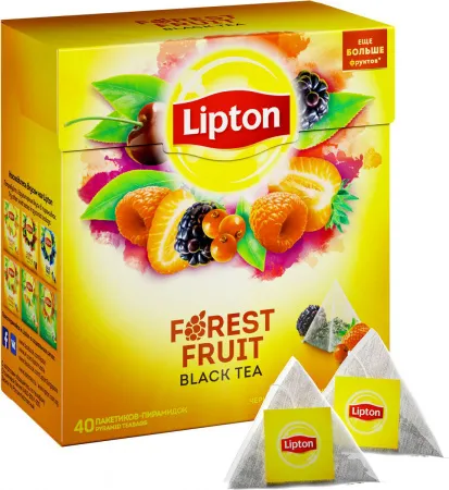 картинка Чай Lipton черный Forest Fruit лесные ягоды 20 пир.