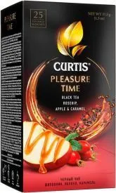 картинка Чай Curtis черный Время Удовольствия с кусочками яблока, шиповником, карамель пакетики 25х1,5 г