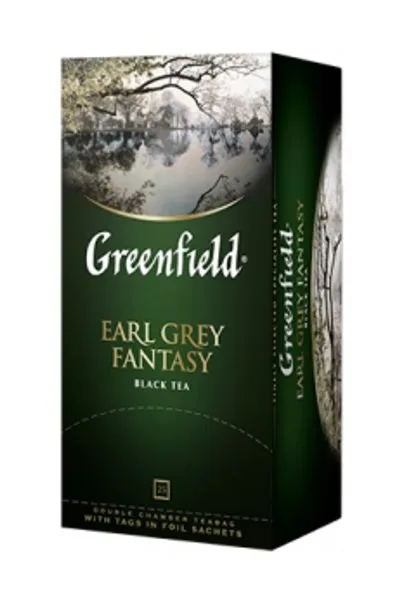 картинка Чай Greenfield чёрный Earl Grey Fantasy бергамот саше 25х2 г