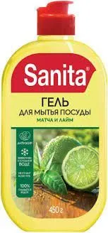 картинка Средство для мытья посуды SANITA Матча+ лайм, 450 г