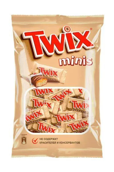 картинка Шоколадный батончик Twix minis пач. 184 гр.