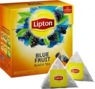картинка Чай Lipton черный Blue Fruit ежевика, черника, черная смородина пирамидки 20х1,8 г
