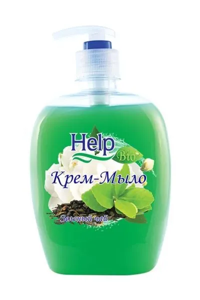 картинка Жидкое мыло "Help" Зеленый чай банка с дозатором 500 гр.